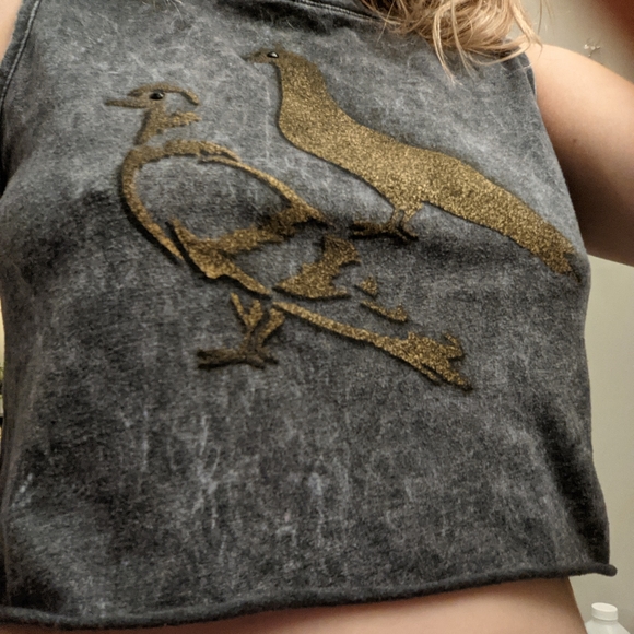 Custom Pigeon Muscle Tee Crop Top - Picture 3 of 6